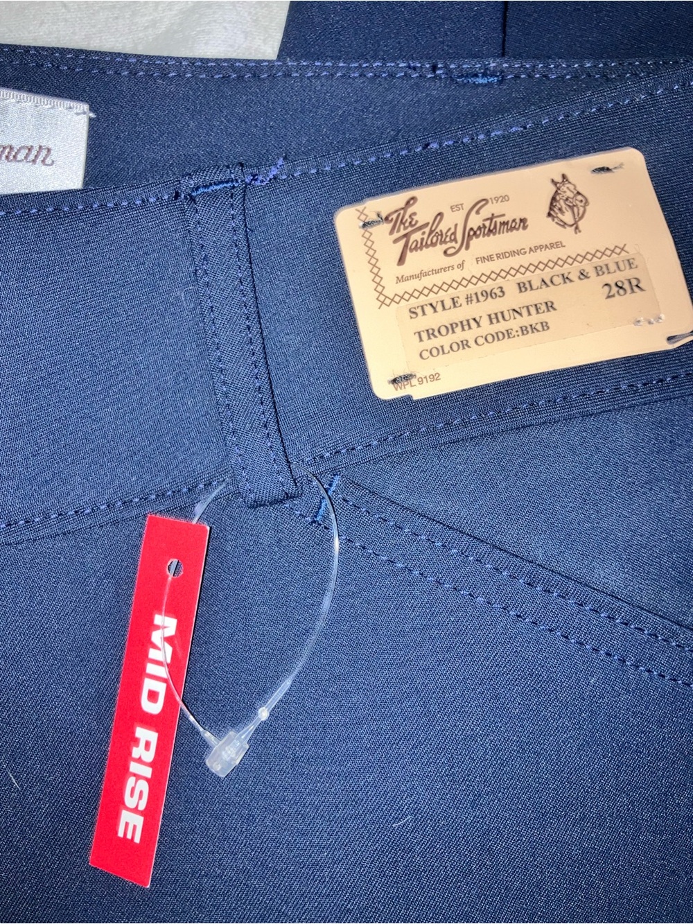 Tailored Sportsman NEW Trophy Hunter Horse Riding Breeches Pants Size 28R Blue - Picture 6 of 12
